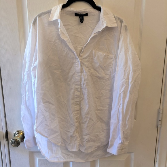White Button Down Long Sleeve Shirt SZ. M - Picture 1 of 3
